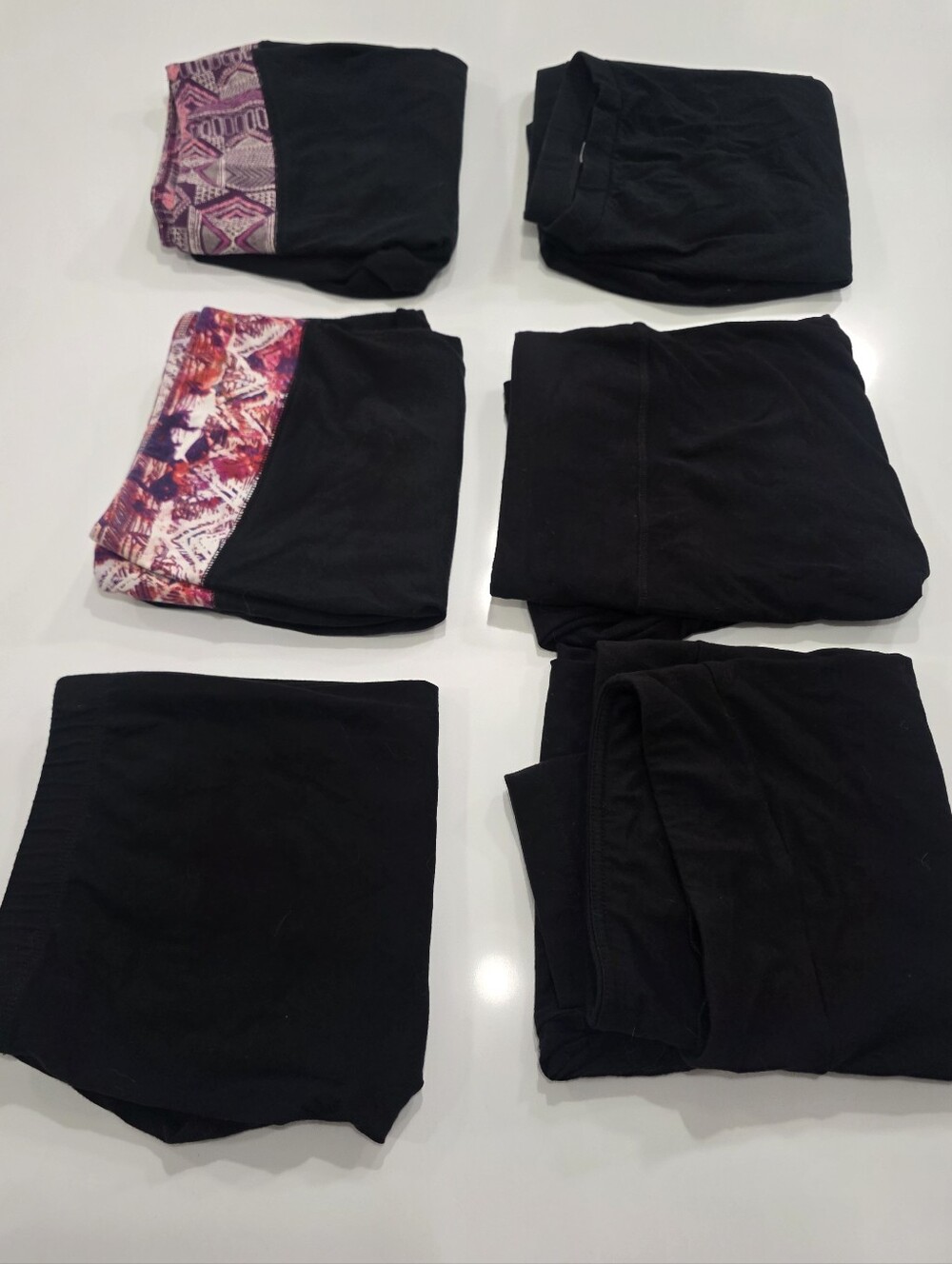 6 Pc Plus Size Black Leggings Lot XL XXL 1X 2X Ava & Viv No Boundaries